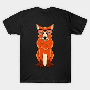 Clever fox with glasses forest sweet gift T-Shirt